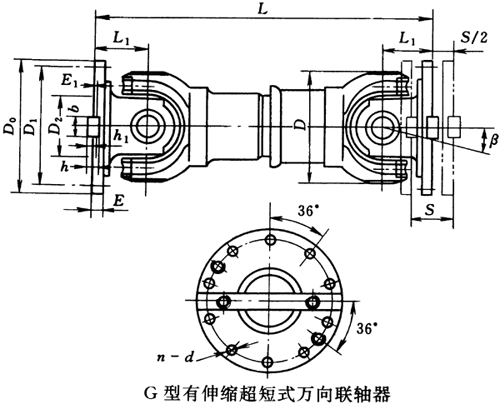 G型有伸縮超短式萬向聯軸器（JB/T3241-91）