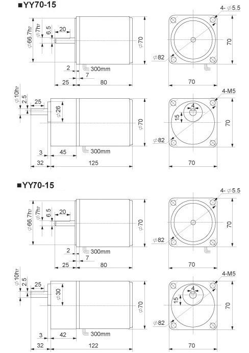 15W 微型感應齒輪減速電動機安裝尺寸 鈞寶電機