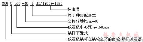 CCWU双级蜗杆减速机及齿轮-蜗轮减速机型号与标记（JB/T7008-1993）
