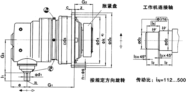 行星齿轮减速器，JP系列行星齿轮减速器安装尺寸