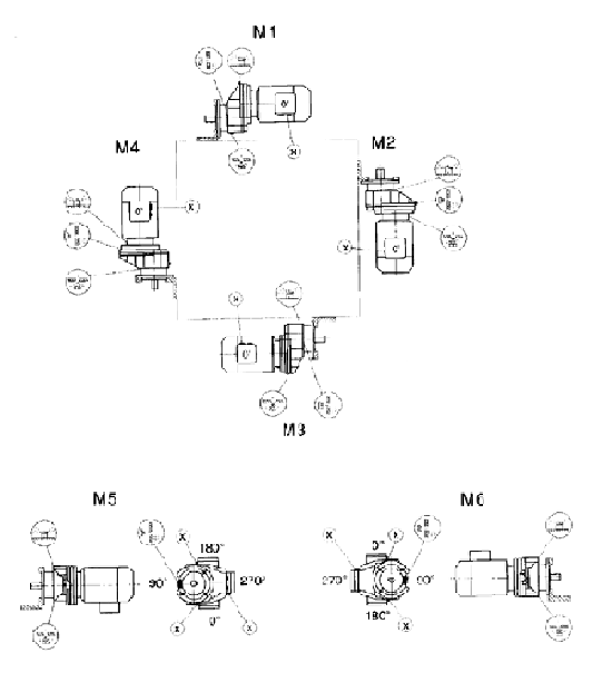 GRX57-GR107斜齿轮减速电机安装形式示例图