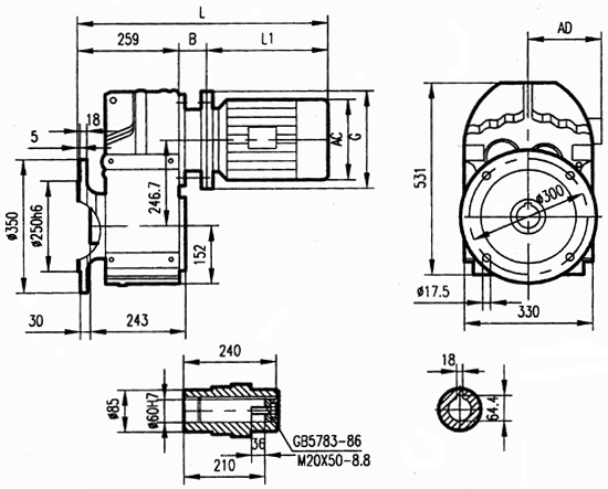 GFAF87安裝結構尺寸