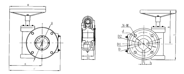 QDX3-CF系列部分回转型阀门手动装置