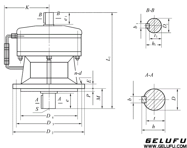 XL、XLD型摆线针轮减速机外形及安装尺寸 XL、XLD型摆线针轮减速机外形及安装尺寸