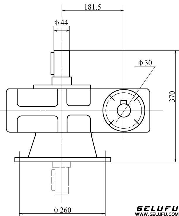 QT-181型塔机用蜗轮减速机外形及安装尺寸